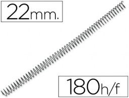 CJ100 espirales Q-Connect metálicos negros 22mm. paso 5:1